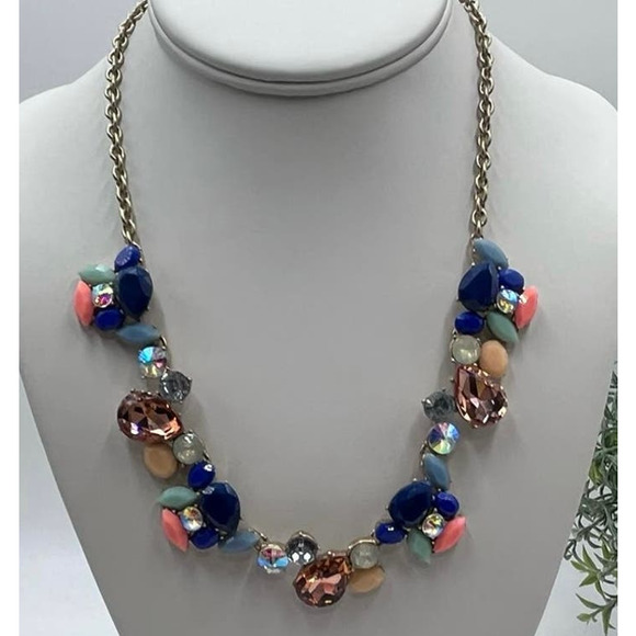 J. Crew Jewelry - J. Crew Collectible Rainbow Paint Party Iridescent Aurora Borealis Necklace
